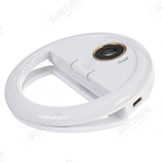 Selfie 36 LED Fill Lamp Ring Light Universal Clip 3 levels Brightness Micro 0.63 x HD Wide-angle Lens