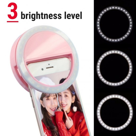 Selfie 36 LEDS Fill Lamp Ring Light Universal Clip 3 levels Brightness For Cell Phone
