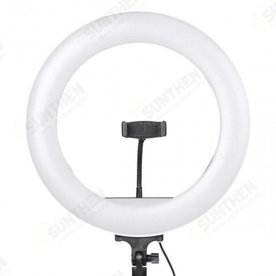 Controllable Portable 2.1m 14 inch Ring Light LED Makeup Ring Lamp USB Selfie Ring Lamp Phone Holder Tripod Stand Photography Lighting