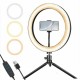 Desktop LED Live Ring Light 10 inch Fill Light with Mini Tripod Stand USB Power Phone Holder for Youtube Tiktok Makeup Live Streaming