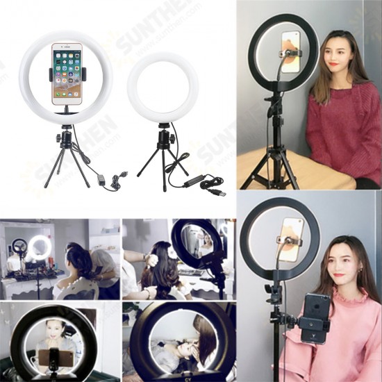 Dimmable LED Ring Light Lamp 18CM 26CM Fill Light for Makeup Live Stream Selfie Photography Video Record Online Teaching