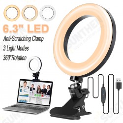 EGL-01 6.3 inch Ring Light 3 Light Modes Stepless Adjustable USB Powered Desktop Fill light Lamp with Clip for Macbook EGL-01 6.3 inch Ring Light 3 Light Modes Stepless Adjustable USB Powered Desktop Fill light Lamp with Clip for Macbook