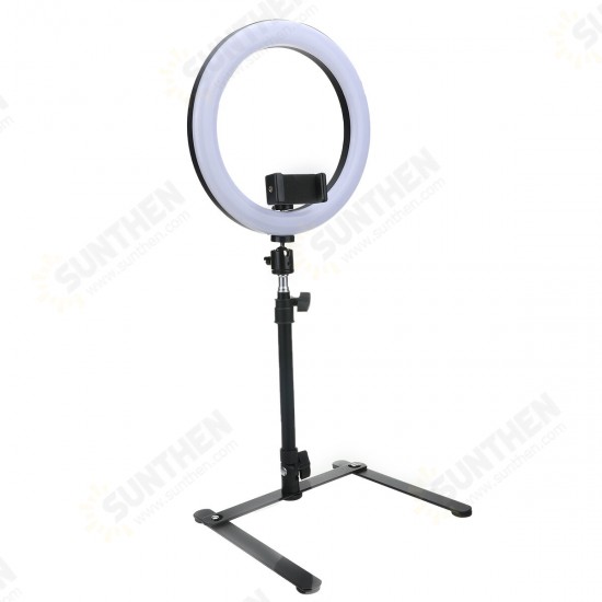 EGL-05 10 inch Ring Light 3 Light Modes 11-Level Brightness Adjustable Fill light Lamp with Phone Clip Trapezoidal Stand for iPhone 13 POCO X3 F3