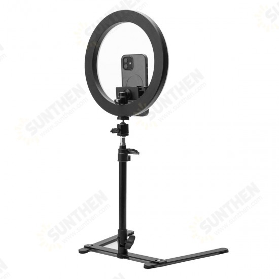 EGL-05 10 inch Ring Light 3 Light Modes 11-Level Brightness Adjustable Fill light Lamp with Phone Clip Trapezoidal Stand for iPhone 13 POCO X3 F3