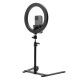 EGL-05 10 inch Ring Light 3 Light Modes 11-Level Brightness Adjustable Fill light Lamp with Phone Clip Trapezoidal Stand for iPhone 13 POCO X3 F3