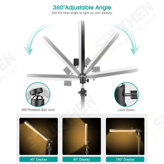 EGL-05 10 inch Ring Light 3 Light Modes 11-Level Brightness Adjustable Fill light Lamp with Phone Clip Trapezoidal Stand for iPhone 13 POCO X3 F3