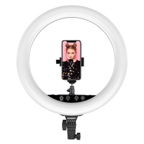 EGL-09 18in 55W Dimmable 2800-6000K Circle Light with Tripod Remote Control for Live Stream MUA light Vlog TikTok Selfie Zoom