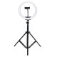 Flash Selfie LED Ring Light Dimmable Tripod Stand Phone Clip Holder for YouTube Tiktok Live Streaming Makeup