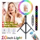 Flash Selfie LED Ring Light Dimmable Tripod Stand Phone Clip Holder for YouTube Tiktok Live Streaming Makeup