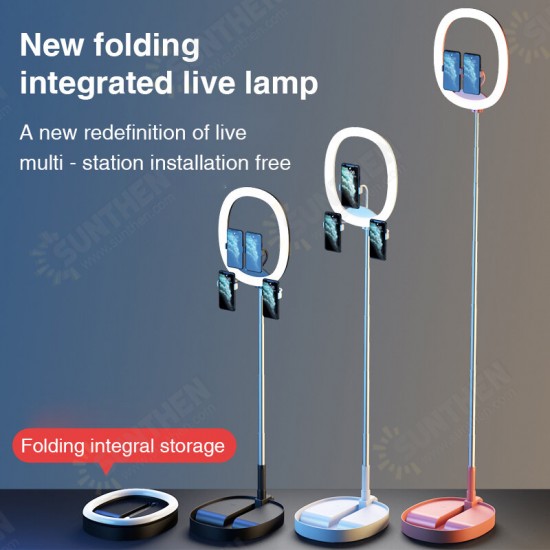 Foldable Portable LED Ring Light Lamp Annular Lamp Bi-color with 7200mAh Built-in Battery for Video Live Lamp Beauty Lights