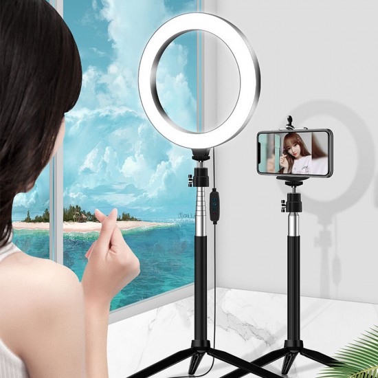 LED Selfie Ring Light Kits With Stand Tripod Clip For Phone Selfie Live Stream