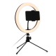 10 inch 3 Color Modes 10 Brightness Levels USB Video Light with 360 Degree Rotation Head Tripod for Tik Tok Youtube Live Streaming