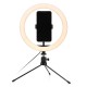 10 inch 3 Color Modes 10 Brightness Levels USB Video Light with 360 Degree Rotation Head Tripod for Tik Tok Youtube Live Streaming
