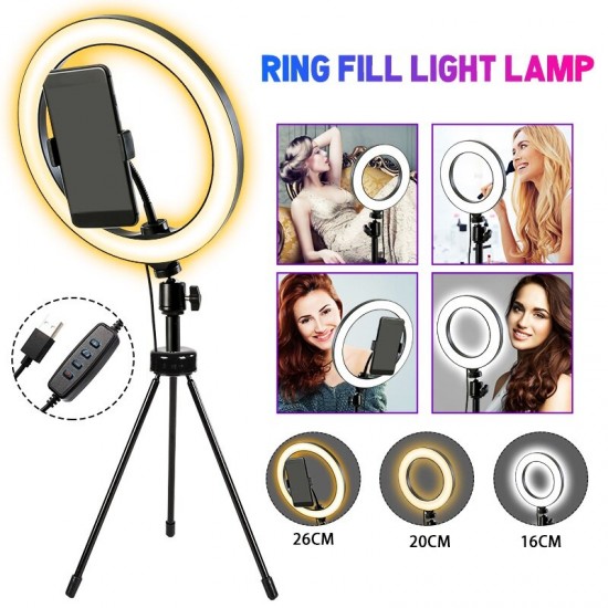 Ring Fill Light Lamp 12W Live Light USB Power Flat Ring Light LED Lamp with Phone Holder