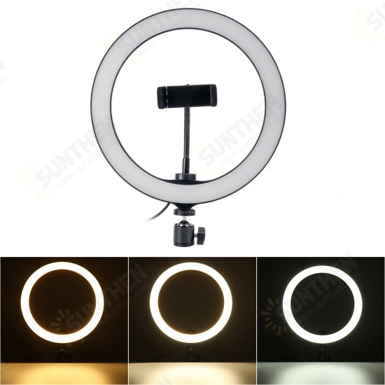 Ring Fill Light Lamp 12W Live Light USB Power Flat Ring Light LED Lamp with Phone Holder