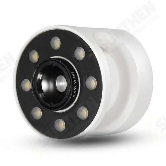 XJ-08 Clip-on 0.65X Wide Angle Fish Eyes Lens Selfie Fill light 8 LED Bulbs for Iphone Samsung