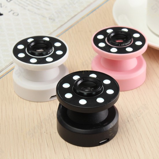 XJ-08 Clip-on 0.65X Wide Angle Fish Eyes Lens Selfie Fill light 8 LED Bulbs for Iphone Samsung