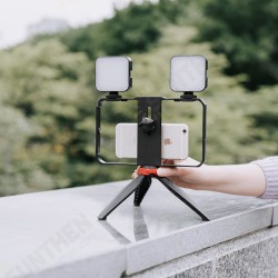 PC203/PC204 Dual Handheld Video Cage Rig Stabilizer Kit Support Recording with Microphone Tripod Phone Adjustable Video Stabilizer Grip Tripod Mount PC203/PC204 Dual Handheld Video Cage Rig Stabilizer Kit Support Recording with Microphone Tripod Phone Adjustable Video Stabilizer Grip Tripod Mount