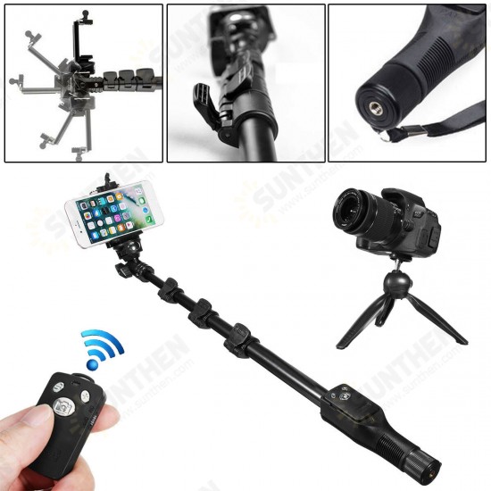 bluetooth Wireless Remote Control Extendable Handheld Selfie Stick Monopod + Tripod for Camera Mobile Phones