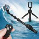 bluetooth Wireless Remote Control Extendable Handheld Selfie Stick Monopod + Tripod for Camera Mobile Phones