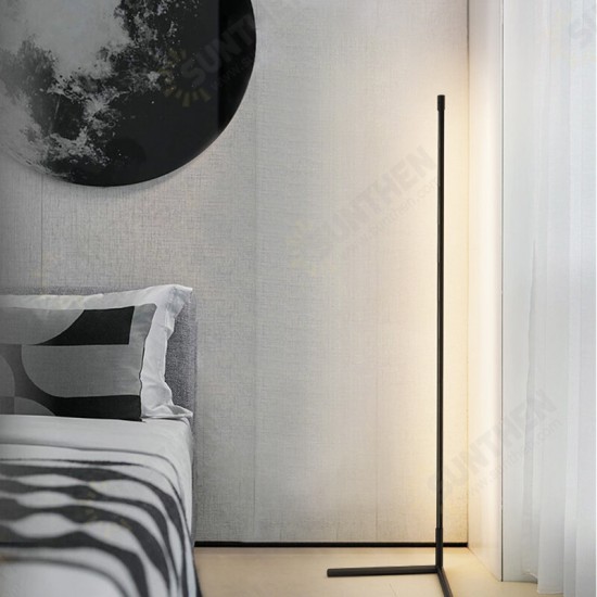 1.1/1.4/1.6M LED Corner Floor Lamp Warm White Black Housing No Flickering