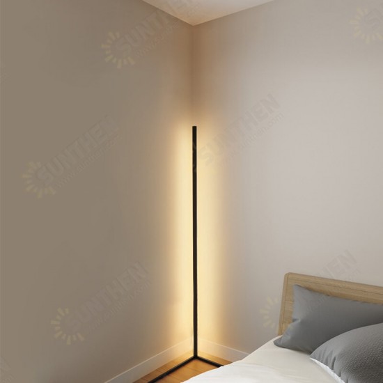 1.1/1.4/1.6M LED Corner Floor Lamp Warm White Black Housing No Flickering