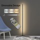1.1/1.4/1.6M LED Dimmable Corner Floor Lamp with Remote Multicolor Black Housing