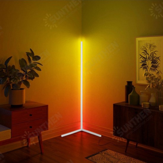 1.1/1.4/1.6M LED RGB Color Changing Corner Floor Lamp with Remote Multicolor