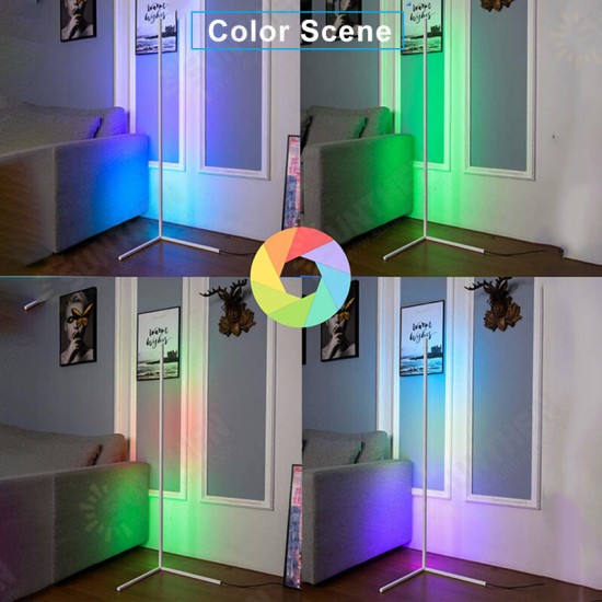 1.1/1.4/1.6M LED RGB Color Changing Corner Floor Lamp with Remote Multicolor