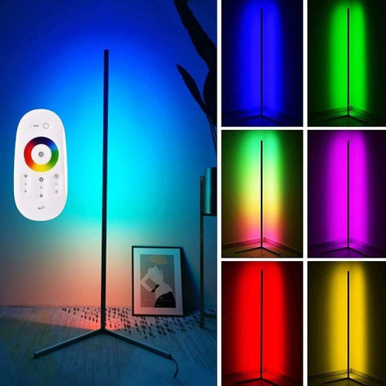 1.1/1.4/1.6M RGB Corner Floor Lamp Modern Colour Remote Minimalist LED Standing Light