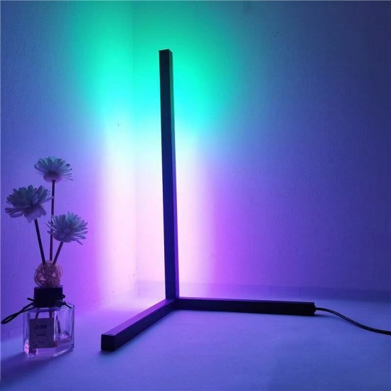 52CM LED RGB Color Changing Corner Floor Lamp with Remote Study Eye Protection Bedside Lamp Vertical Desk Light Background Corner Light