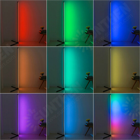 Corner Floor Lamp RGB Color Changing Corner Lamp Dimmable LED bluetooth Ambient Light