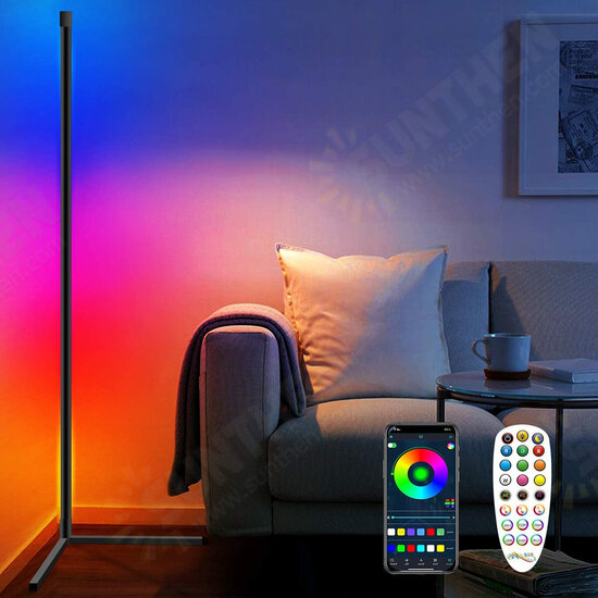 Corner Floor Lamp RGB Color Changing Corner Lamp Dimmable LED bluetooth Ambient Light