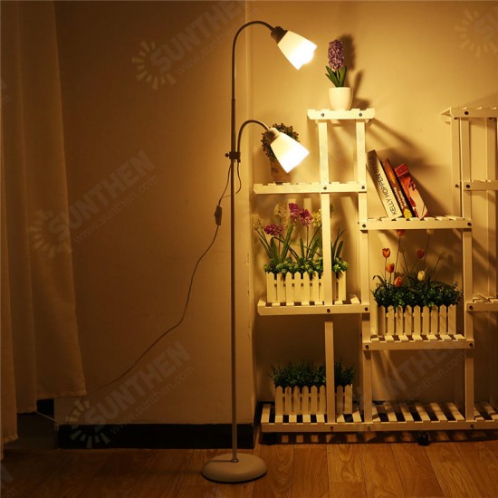 Modern Floor Standing Lamp Double Head Reading Table Light Adjustable Lampshade Home AC220V