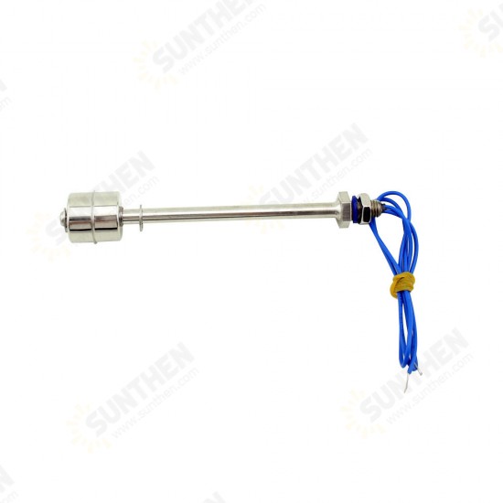 220v 50W 150mm 9.5mm/0.27inch Stainless Steel Float Switch SFS15010 Liquid Water Level Sensor Horizontal