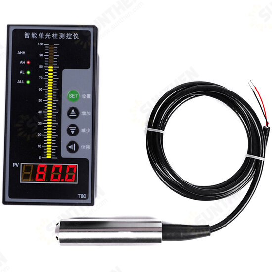 4-20MA Level Sensor Liquid Sensor Water Level Display Instrument/Beam Digital Control Instrument Level Transmitter for Water/Liquid/Oil Level