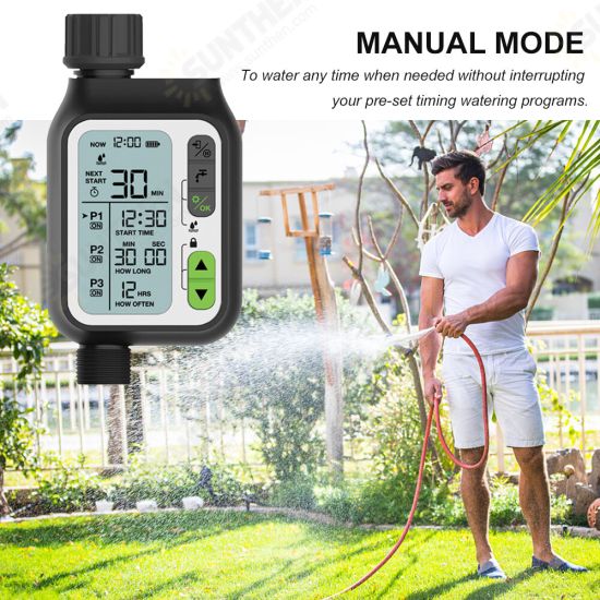 Electronic Irrigation Regulator Automatic Irrigation Timer with 3 Separate Timing Programs Outdoor Garden Irrigation Tool