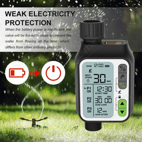 Electronic Irrigation Regulator Automatic Irrigation Timer with 3 Separate Timing Programs Outdoor Garden Irrigation Tool