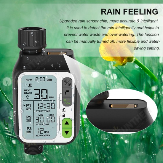 Electronic Irrigation Regulator Automatic Irrigation Timer with 3 Separate Timing Programs Outdoor Garden Irrigation Tool