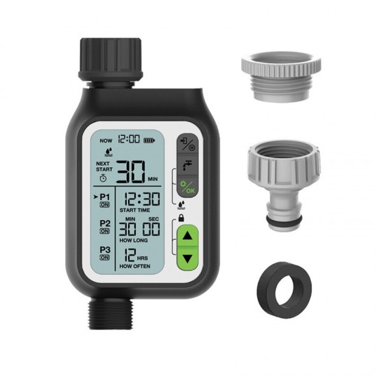 Electronic Irrigation Regulator Automatic Irrigation Timer with 3 Separate Timing Programs Outdoor Garden Irrigation Tool