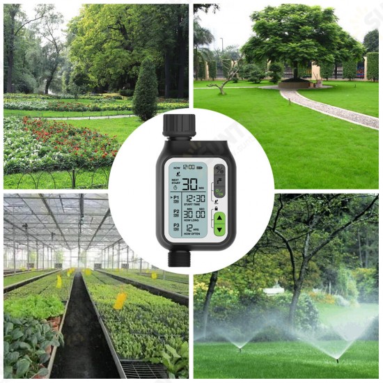 Electronic Irrigation Regulator Automatic Irrigation Timer with 3 Separate Timing Programs Outdoor Garden Irrigation Tool