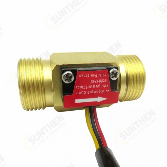 G3/4 Flow Sensor Water Flow Sensor Switch For Flow Meter Water Sensor Copper Shell Hall Turbine Flow Meter