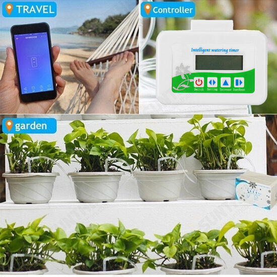 Intelligent Watering Timer Automatic Solar Water Controlle Irrigation System Kit