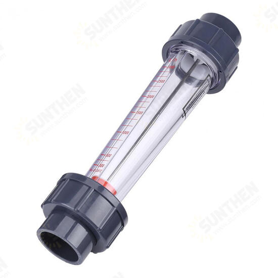 LZS-25 300-3000L/H Flow Meter Plastic Tube Type Water Rotameter Liquid Flowmeter Measuring Tools