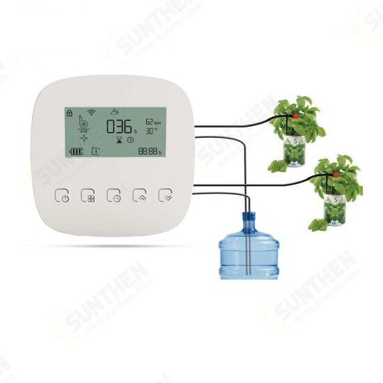 WiFi Smart Irrigation Machine Timer Automatic Micro-drip Irrigation System Garden Plants Irrigation Controller Alexa Google with Solar Panel