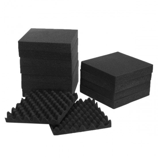 24Pcs Acoustic Sound Treatment Convoluted Egg Profile Foam Panels Soundproofing Foam