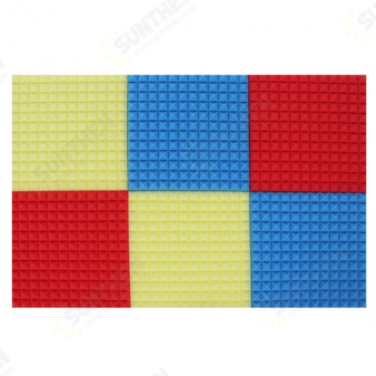 6 Pack Acoustic Panels Studio Soundproofing Foam Sponge Studio Wall Wedge Tiles 30x30x2.5cm