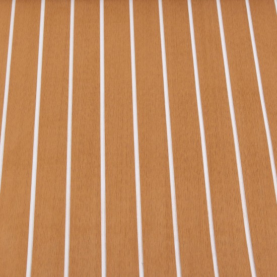 Brown and White Striped EVA Imitation Foam Teak Luxury for Boat Deck Rrailer Cork Plastic Wood Flooring with Adhesive Backing