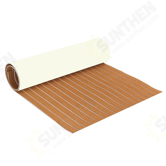 Brown and White Striped EVA Imitation Foam Teak Luxury for Boat Deck Rrailer Cork Plastic Wood Flooring with Adhesive Backing