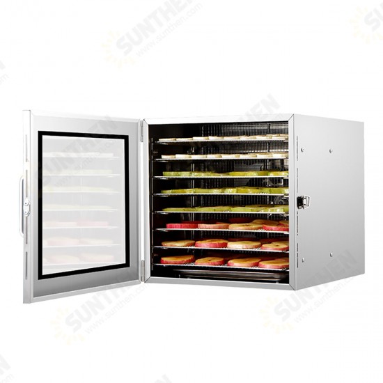 8 Layers Stainless Steel Fruit & Food Dehydrator Vegetable Meat Hot Air Dryer For Household/Commercial/DIY Food 600W 220V